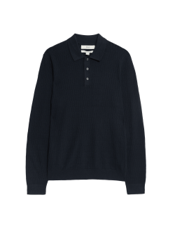 Cotton Modal Geometric Knitted Polo
