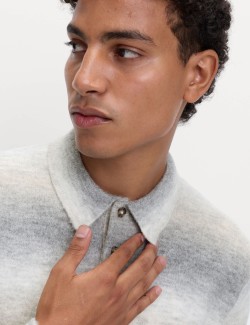 Supersoft Striped Polo Jumper with Wool