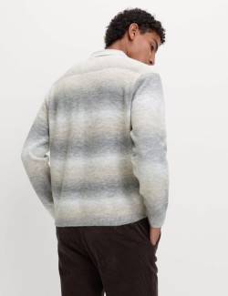 Supersoft Striped Polo Jumper with Wool