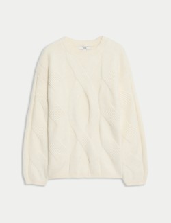 Svetr s copánkovým vzorem, s vlnou a vlnou alpaka