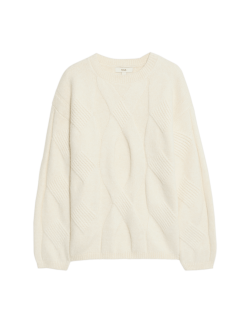 Svetr s copánkovým vzorem, s vlnou a vlnou alpaka