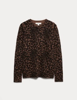 Animal Print Crew Neck Jumper
