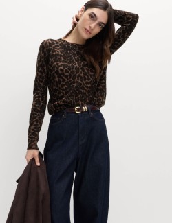 Animal Print Crew Neck Jumper