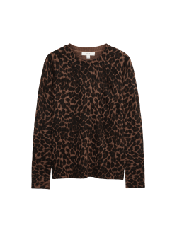 Animal Print Crew Neck Jumper