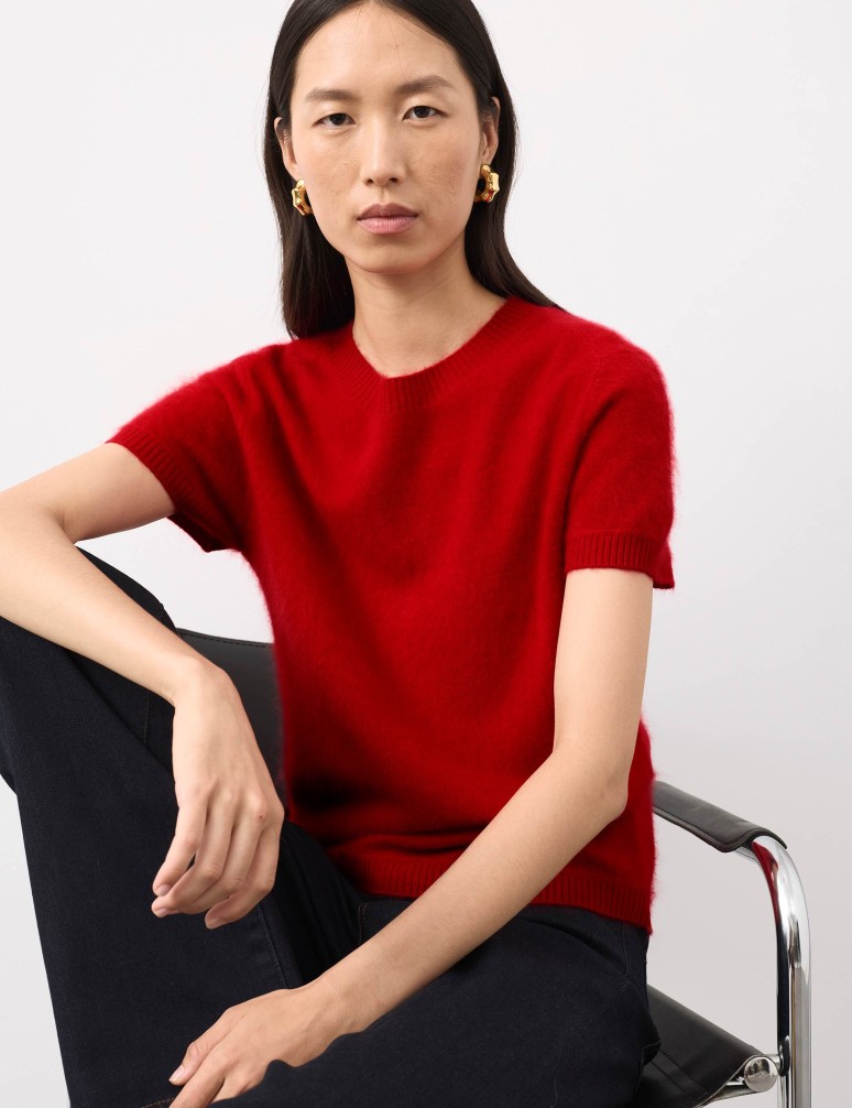 Wool Rich Knitted Top with Cashmere