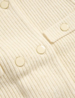 Pletená bunda s mračnatými vlákny a ozdobnými kapsami