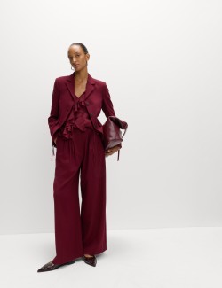 Tie Neck Ruffle Blouse