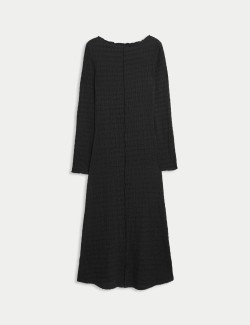 Jersey Textured Midi Skater Dress