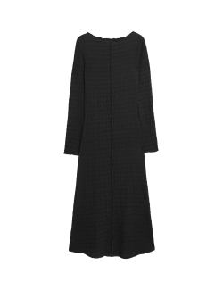 Jersey Textured Midi Skater Dress