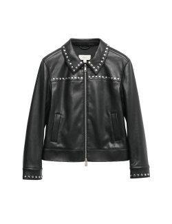 Bunda typu Harrington z umělé kůže s cvočky