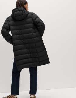 Feather & Down Hooded Duvet Coat