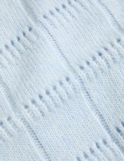 Svetr s kulatým výstřihem a háčkovaným vzorem s alpakou