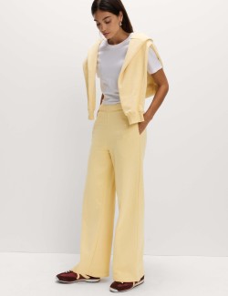 Široké teplákové kalhoty s vysokým obsahem bavlny a stahovací šňůrkou