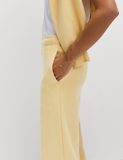 Široké teplákové kalhoty s vysokým obsahem bavlny a stahovací šňůrkou