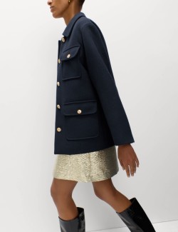 Praktická bunda s kapucí ze směsi vlny