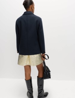 Praktická bunda s kapucí ze směsi vlny