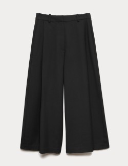 Woven Pleated Wide Leg Culottes