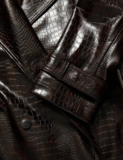 Dlouhý trenčkot s páskem a texturou