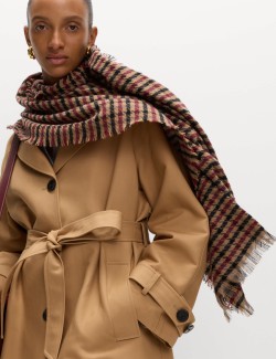 Dlouhý trenčkot s páskem, s vysokým podílem bavlny