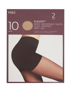 Průsvitné punčochy Flexifit™, mírně zpevňující, 10 DEN, 2 ks v balení