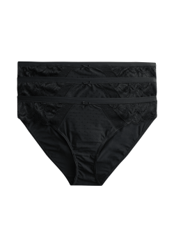 Bikinové kalhotky Amelia s krajkou, 3 ks v balení