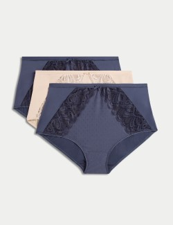 Kalhotky do pasu Amelia s krajkou, 3 ks