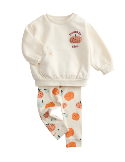 Halloweenský outfit s motivem bavlny Little Pumpkin (0–3 roky)