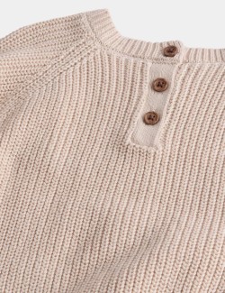 Pure Cotton Pumpkin Knitted Jumper (0-6 Yrs)