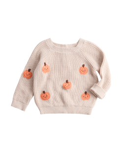 Pure Cotton Pumpkin Knitted Jumper (0-6 Yrs)
