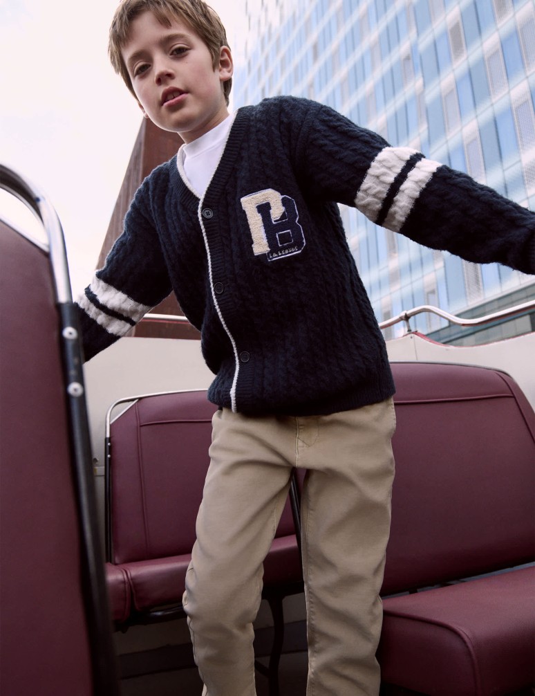 Pletený kardigan, ze směsi bavlny (6–16 let)