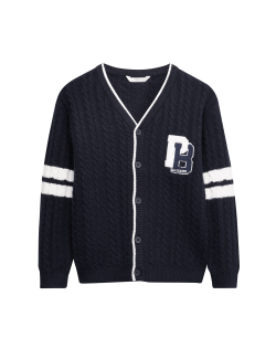 Pletený kardigan, ze směsi bavlny (6–16 let)