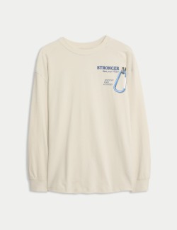 Top z čisté bavlny s grafickým motivem (6–16 let)