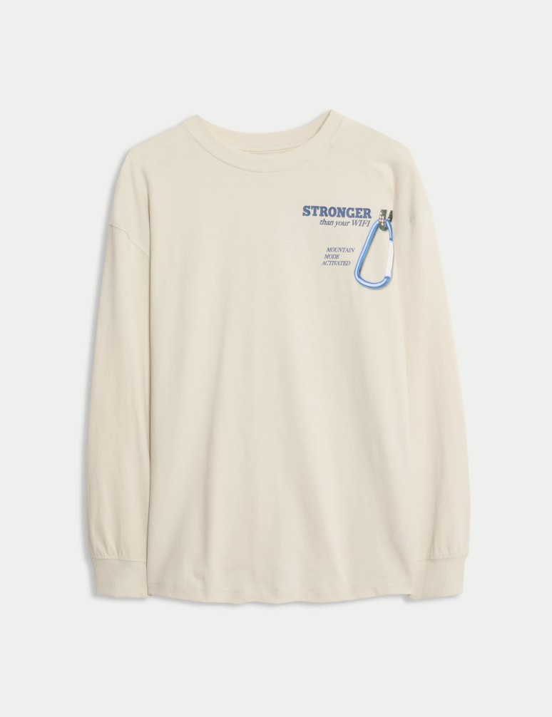 Top z čisté bavlny s grafickým motivem (6–16 let)