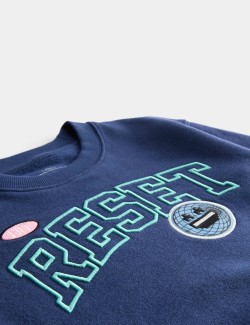 Mikina s grafikou s vysokým obsahem bavlny (2–8 let)