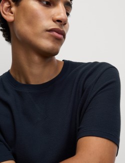 Pyžamová souprava z čisté bavlny s vaflovou texturou