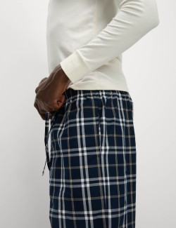 Kostkované pyžamové kalhoty z čisté bavlny, 2 ks v balení
his