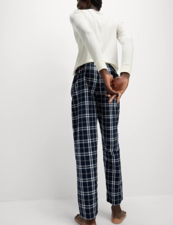 Kostkované pyžamové kalhoty z čisté bavlny, 2 ks v balení
his