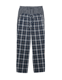 Kostkované pyžamové kalhoty z čisté bavlny, 2 ks v balení
his