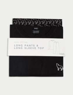 Pyžamová souprava z čisté bavlny s potiskem vlků