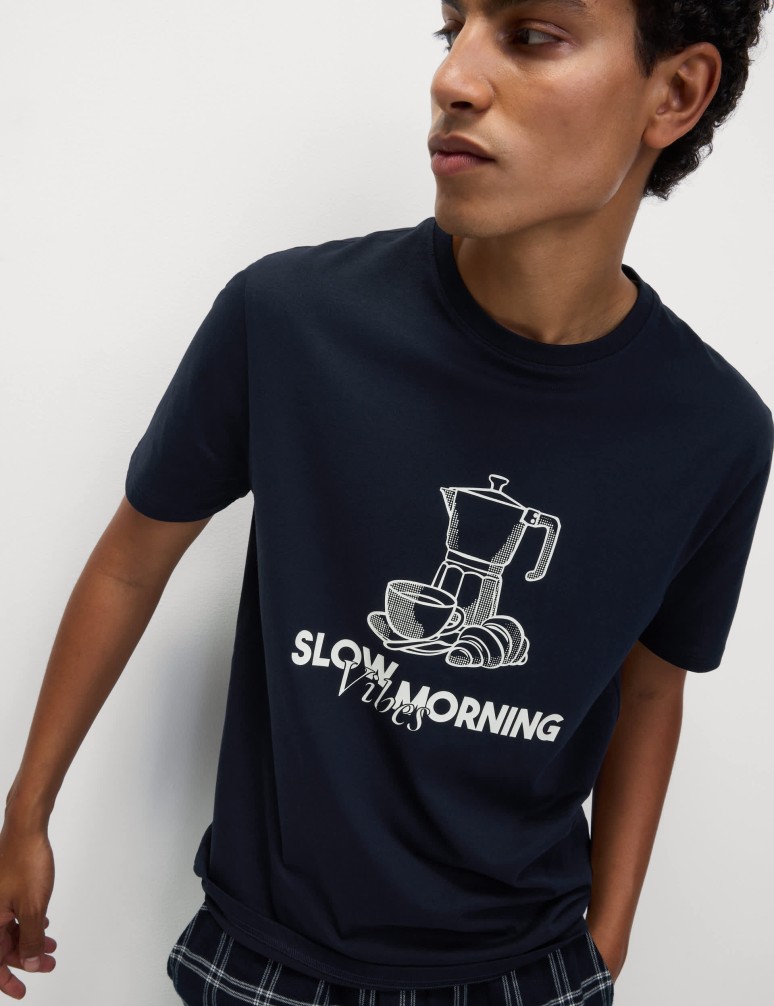 Pure Cotton Graphic Loungewear Top