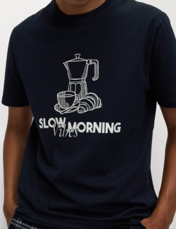 Pure Cotton Graphic Loungewear Top