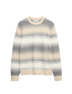 Super měkký pruhovaný svetr s kulatým výstřihem a vlnou