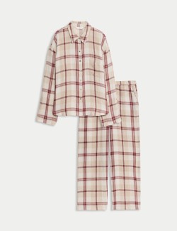 Kostkovaná pyžamová souprava z čisté bavlny