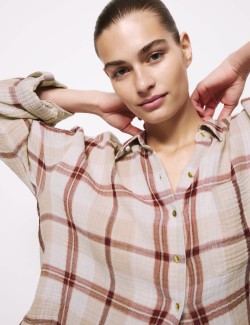 Kostkovaná pyžamová souprava z čisté bavlny