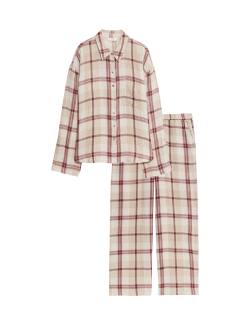 Kostkovaná pyžamová souprava z čisté bavlny