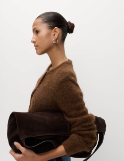 Kardigan zkráceného střihu na knoflíky vepředu, ze směsi alpaky