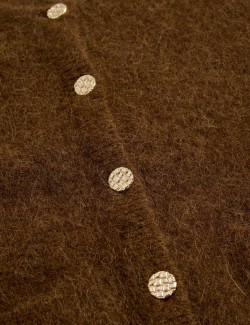 Kardigan zkráceného střihu na knoflíky vepředu, ze směsi alpaky