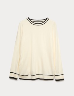 Supersoft Tipped Crew Neck Jumper