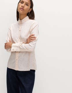 Propínací košile s límečkem a potiskem