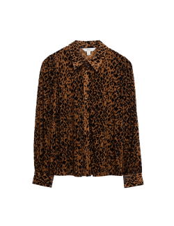 Animal Print Collared Shirt